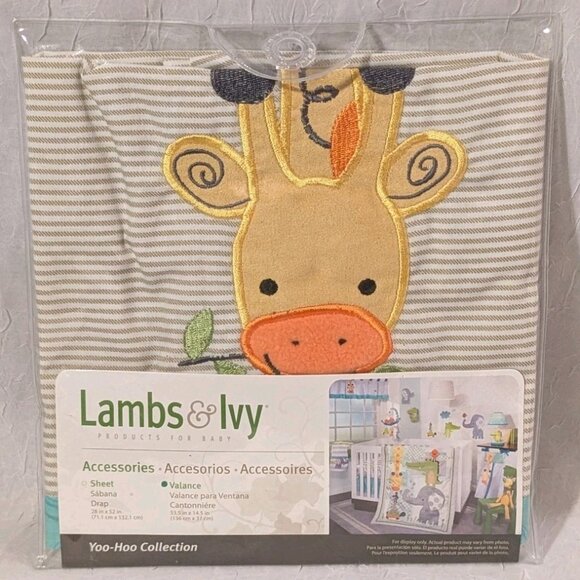 NIP Lambs & Ivy Window Valance Nursery Giraffe Baby Curtain Yoo Hoo Collection - Picture 9 of 9